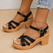 Women's Wedge Sandals with Woven Buckle Strap – Comfortable Casual Sandals – Alexandria 4