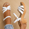 Women's Wedge Sandals with Woven Buckle Strap – Comfortable Casual Sandals – Alexandria 5