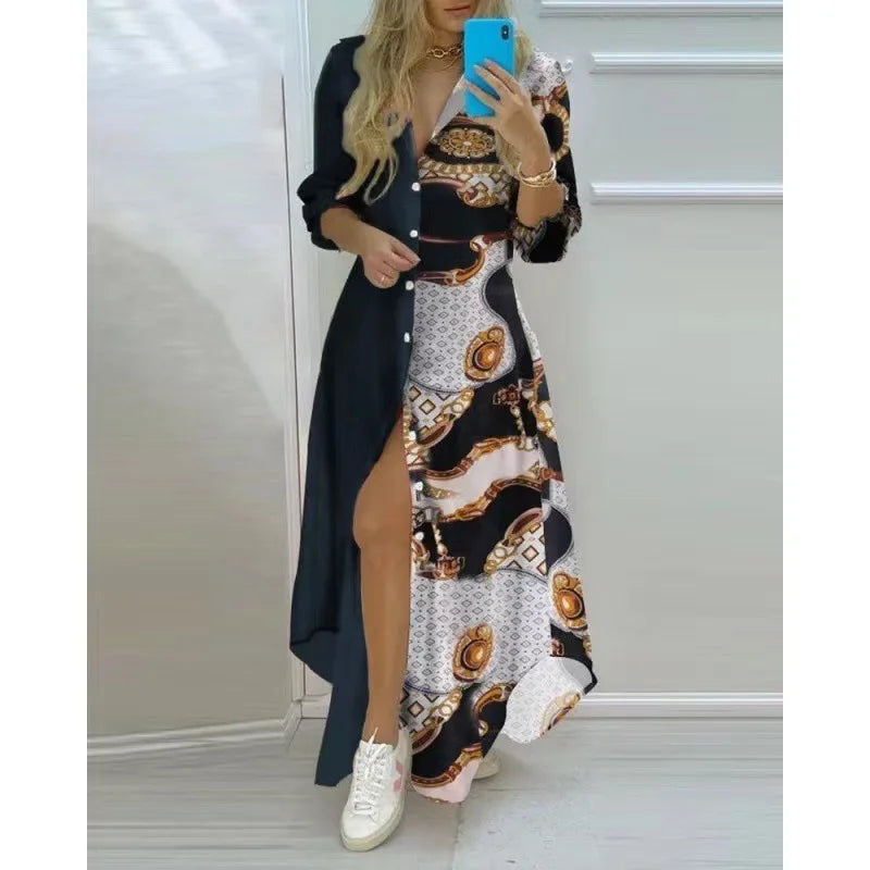 Boho Beach Maxi Dress for Women – Printed A-Line Summer Dress 15