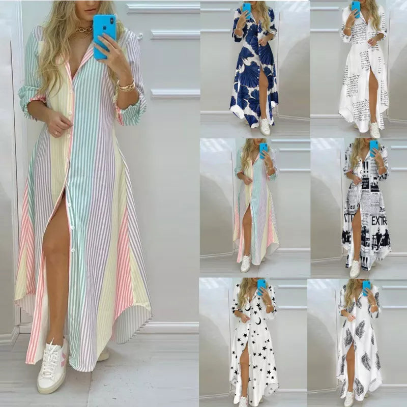 Boho Beach Maxi Dress for Women – Printed A-Line Summer Dress 2