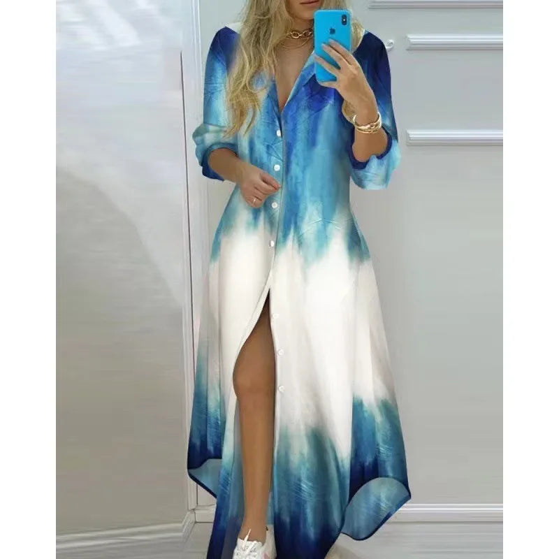 Boho Beach Maxi Dress for Women – Printed A-Line Summer Dress 9