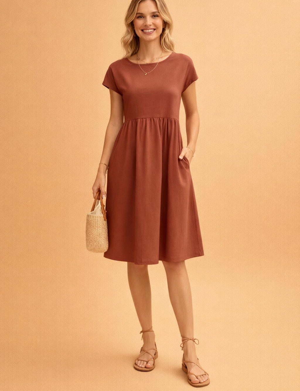 Midi Dress for Women – Fitted V-Neck Summer Occasion Dress – Judy