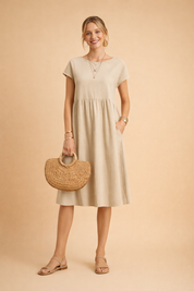 Midi Dress for Women – Fitted V-Neck Summer Occasion Dress – Judy
