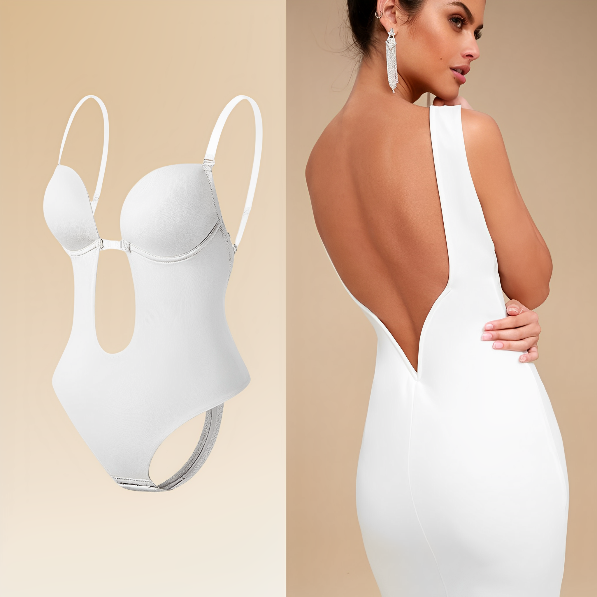 Backless Bodysuit for Women – Minimalist Seamless Body for Dresses & Tops 1
