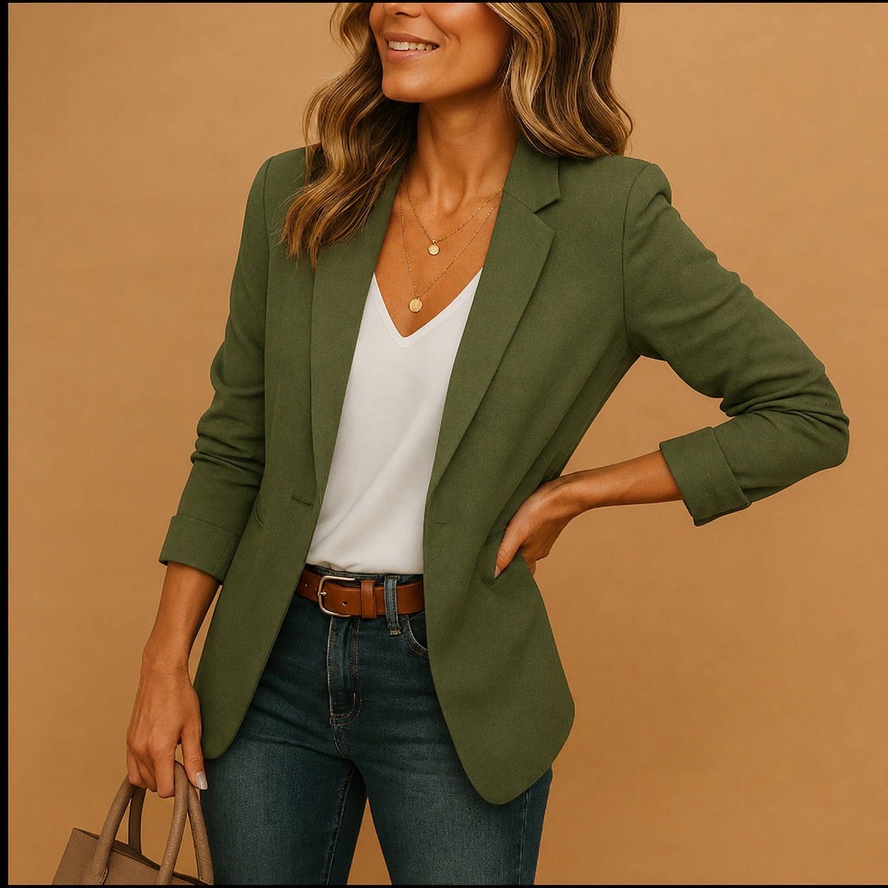 Black Blazer for Women – Elegant Long-Sleeve Office Blazer