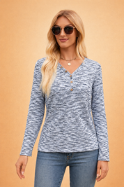 Long-Sleeve Blouse for Women – Elegant Fitted Versatile Blouse – Haley