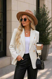 Beige Blazer for Women – Elegant Modern-Cut Tailored Blazer – Riva