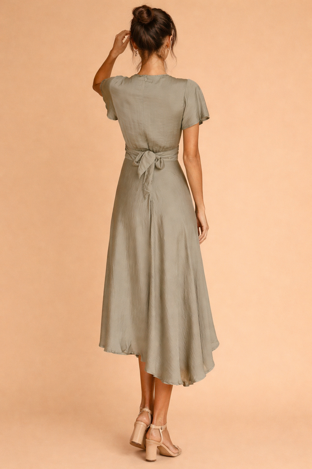 Floaty Dress for Women – V-Neck Dress with Bow Detail – Aliyah