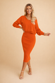 Dress & Knit Set for Women – Sleeveless Dress with Cardigan – Claire