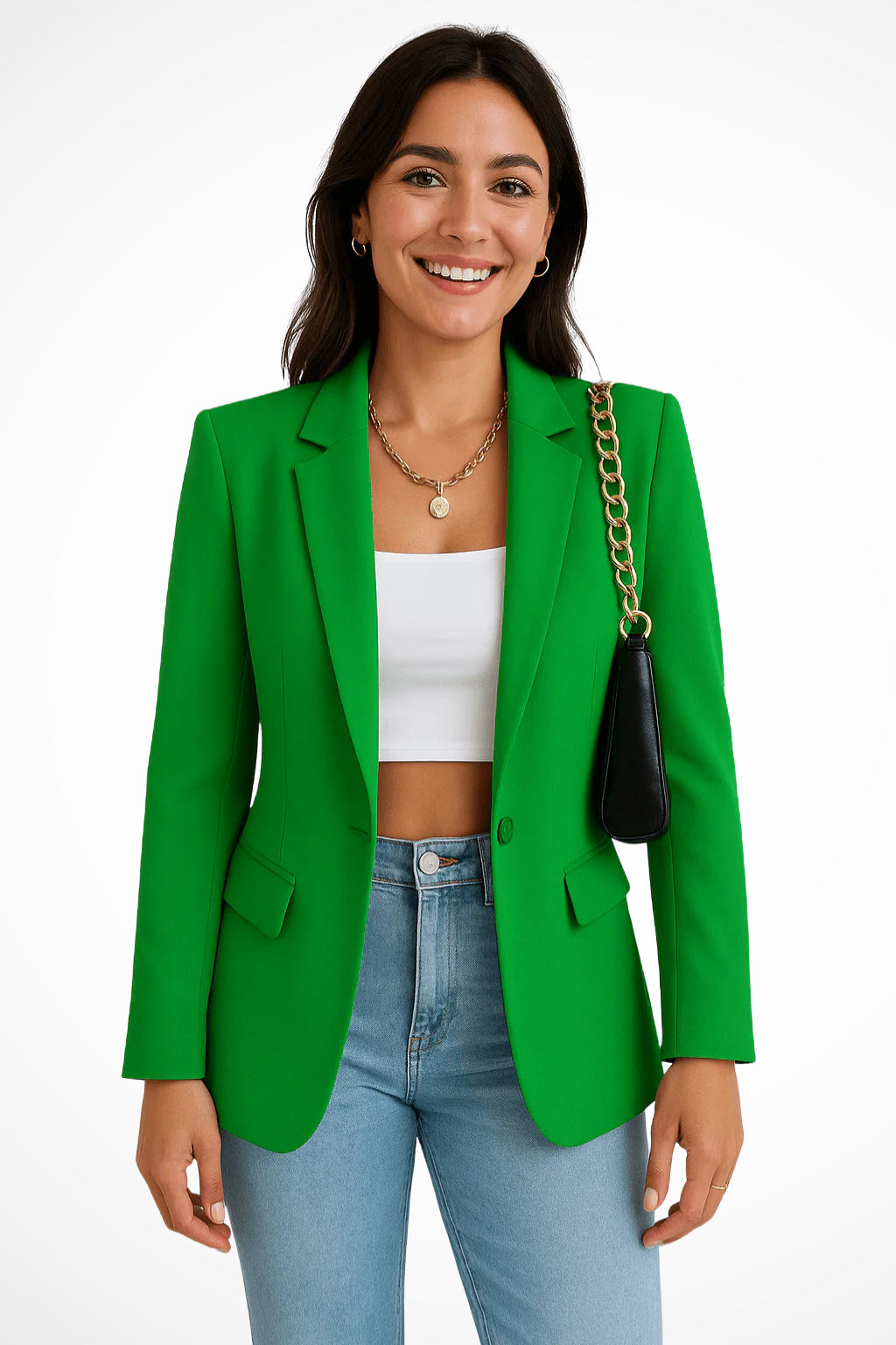 Fitted Black Blazer for Women – Elegant Single-Button Everyday Blazer 10