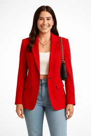 Fitted Black Blazer for Women – Elegant Single-Button Everyday Blazer 4