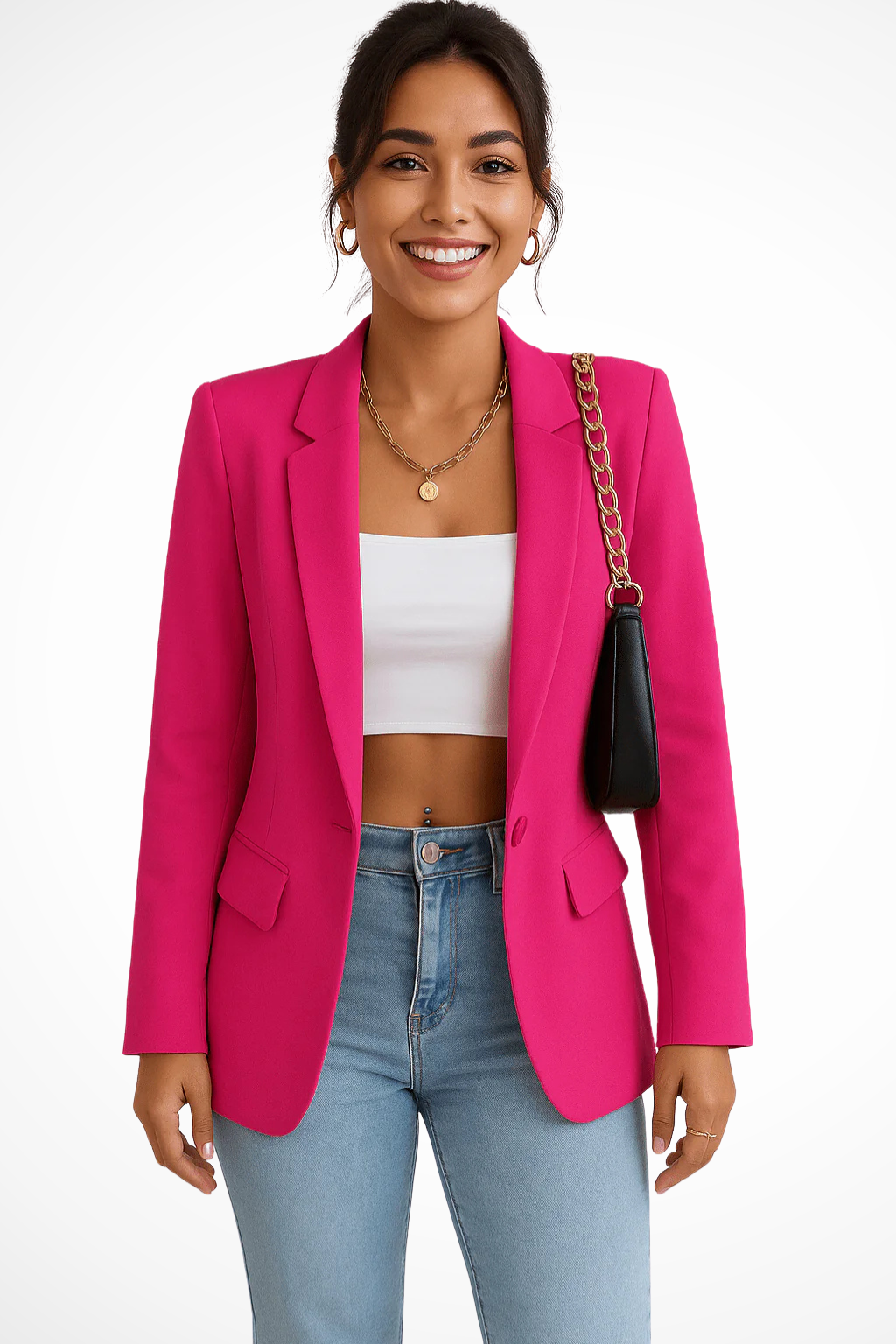 Fitted Black Blazer for Women – Elegant Single-Button Everyday Blazer 6