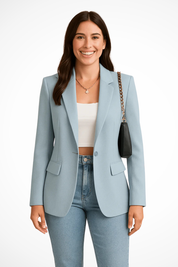 Fitted Black Blazer for Women – Elegant Single-Button Everyday Blazer 7