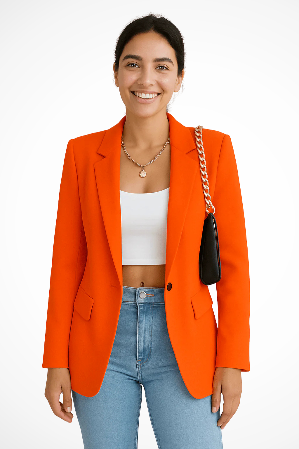 Fitted Black Blazer for Women – Elegant Single-Button Everyday Blazer 8