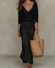 Black Midi Dress for Women – Elegant Luxury-Look Dress for Any Occasion 2