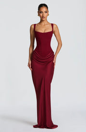 Open-Back Evening Maxi Dress for Women – Elegant Wedding Guest & Occasion Gown 10