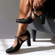 Block-Heel Court Shoes for Women with Adjustable Strap – Elegant Comfortable Heels 3