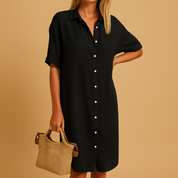 Shirt Dress for Women – Comfortable Cotton-Blend Summer Dress 0