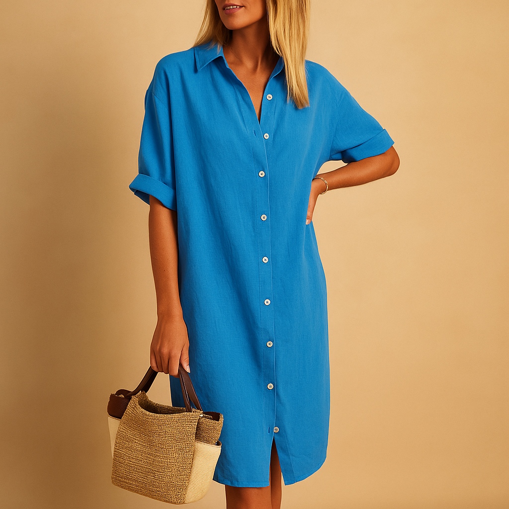 Shirt Dress for Women – Comfortable Cotton-Blend Summer Dress 2