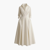 Button-Front Maxi Shirt Dress for Women – Elegant Waisted Dress for Any Occasion 1