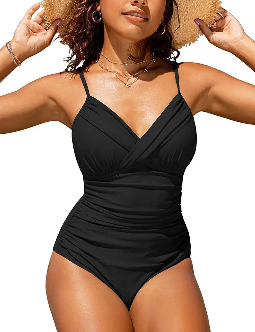 Push-Up V-Neck Swimsuit for Women – Elegant One-Piece Bathing Suit – Bruna 0