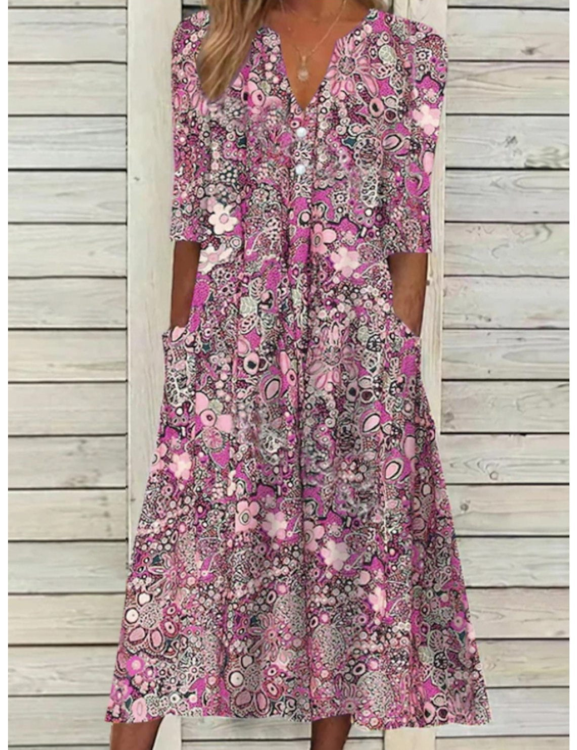 V-Neck Maxi Dress for Women – Elegant & Comfortable Dress for Any Occasion 2