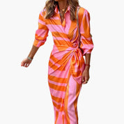 Striped Maxi Shirt Dress for Women – Elegant & Comfortable Summer Dress 0