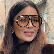 Large Oval Sunglasses for Women – UV400 Metal-Frame Elegant Sunglasses 0