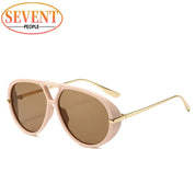 Large Oval Sunglasses for Women – UV400 Metal-Frame Elegant Sunglasses 13