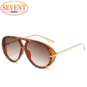 Large Oval Sunglasses for Women – UV400 Metal-Frame Elegant Sunglasses 16