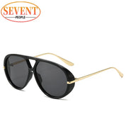 Large Oval Sunglasses for Women – UV400 Metal-Frame Elegant Sunglasses 18