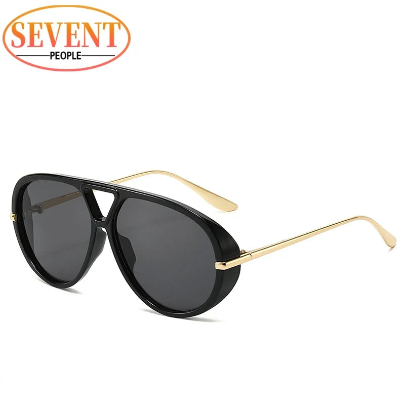 Large Oval Sunglasses for Women – UV400 Metal-Frame Elegant Sunglasses 18