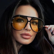 Large Oval Sunglasses for Women – UV400 Metal-Frame Elegant Sunglasses 2