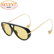 Large Oval Sunglasses for Women – UV400 Metal-Frame Elegant Sunglasses 8