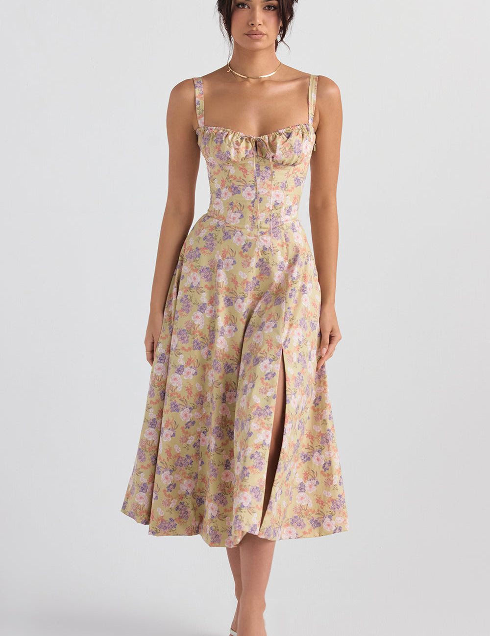 Corset Midi Dress for Women – Fitted Summer Occasion Dress – Eilish 0