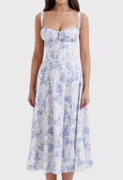 Corset Midi Dress for Women – Fitted Summer Occasion Dress – Eilish 2
