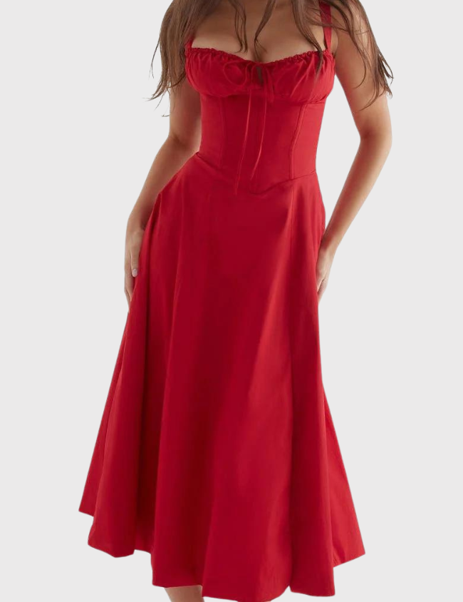 Corset Midi Dress for Women – Fitted Summer Occasion Dress – Eilish 4