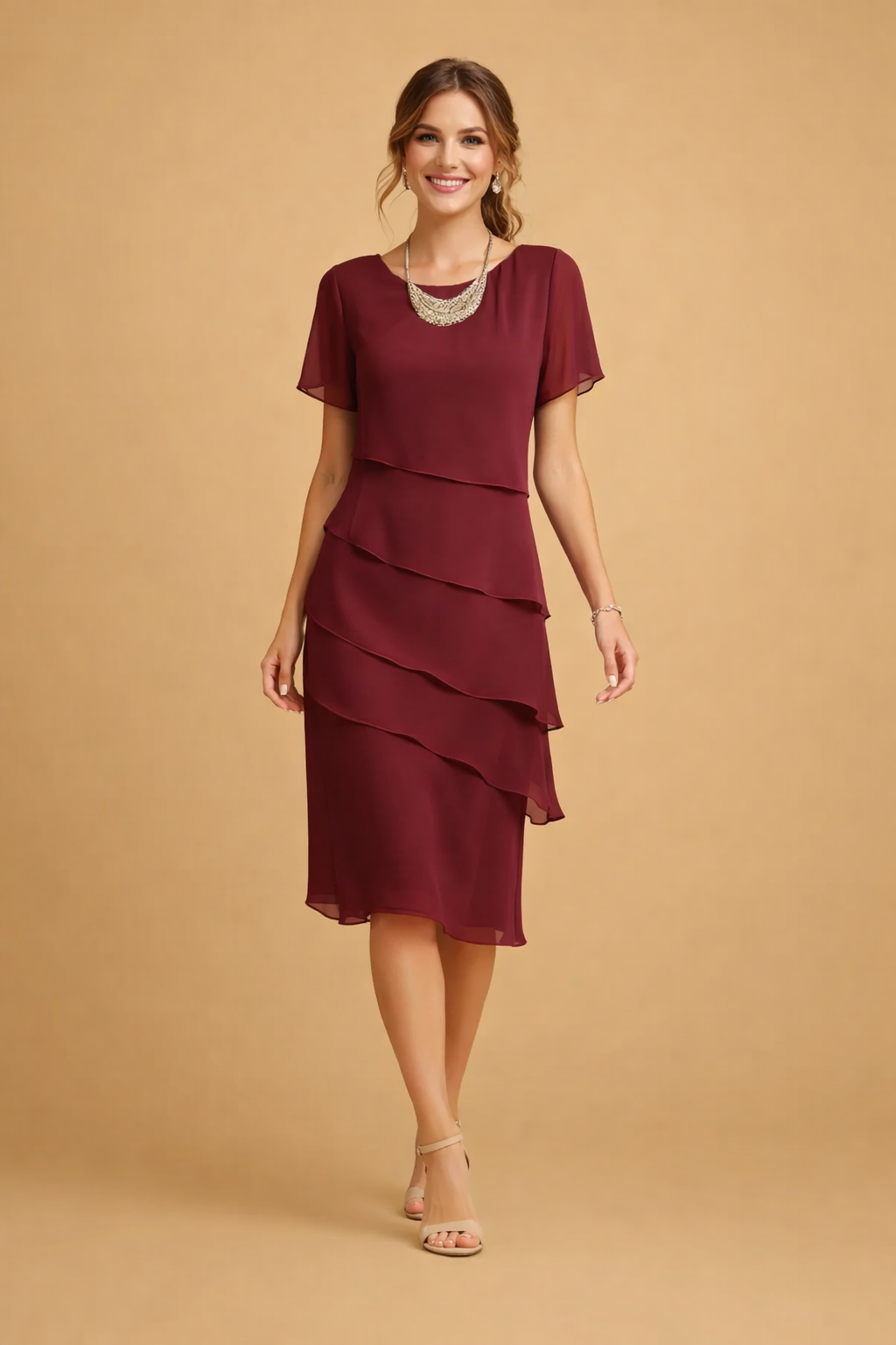 Chiffon Dress for Women – Elegant Relaxed Occasion Dress – Chelsea