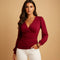 Long-Sleeve V-Neck Blouse for Women – Elegant Smart Blouse for Trousers 4