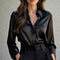 Long-Sleeve Collared Blouse for Women – Elegant Shirt Blouse for Any Occasion 0