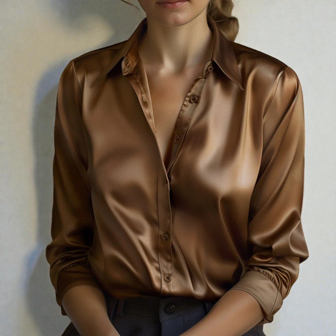 Long-Sleeve Collared Blouse for Women – Elegant Shirt Blouse for Any Occasion 3
