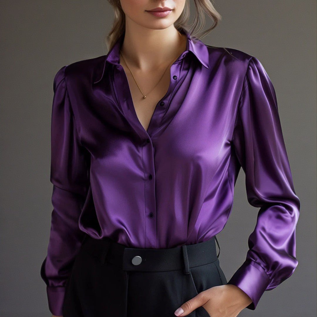 Long-Sleeve Collared Blouse for Women – Elegant Shirt Blouse for Any Occasion 6