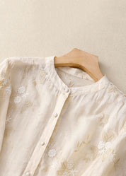 Long-Sleeve Blouse for Women with Floral Accents – Elegant Top for Any Occasion 2