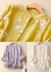 Long-Sleeve Blouse for Women with Floral Accents – Elegant Top for Any Occasion 8