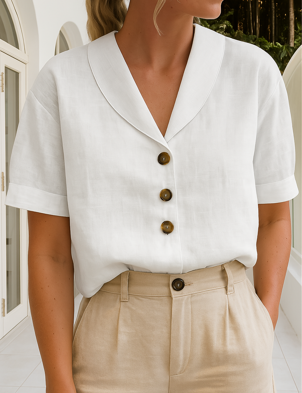 Wrap-Neck Blouse for Women – Long-Sleeve Blouse for Any Occasion 0