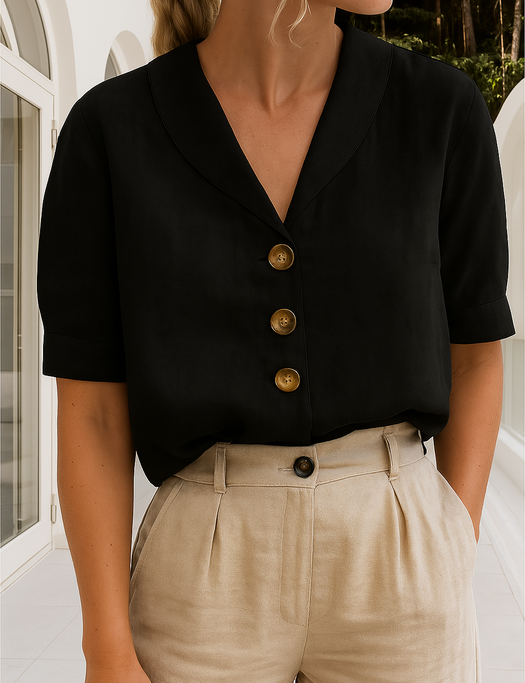 Wrap-Neck Blouse for Women – Long-Sleeve Blouse for Any Occasion 2