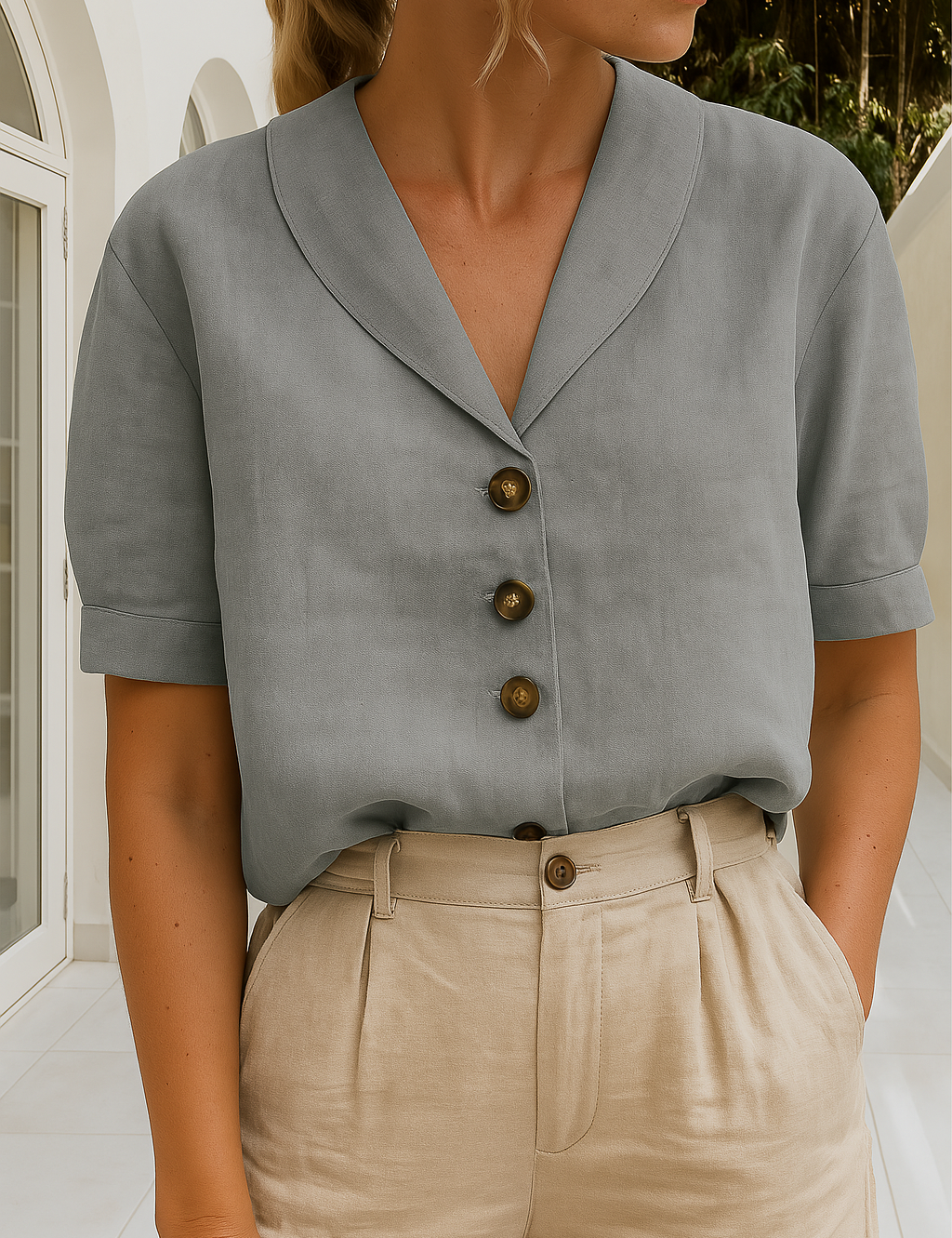 Wrap-Neck Blouse for Women – Long-Sleeve Blouse for Any Occasion 3