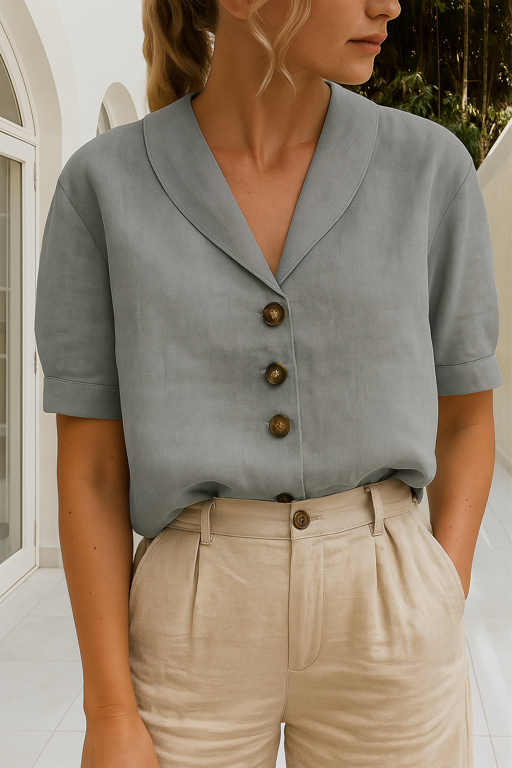 Wrap-Neck Blouse for Women – Long-Sleeve Blouse for Any Occasion 3