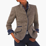 Black Collared Blazer for Women – Elegant Button-Up Blazer for Any Occasion 0