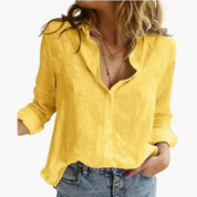 Long-Sleeve Floral Shirt for Women – Elegant Versatile Blouse 1